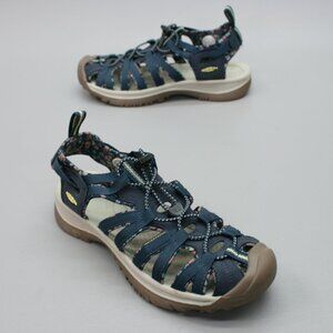 Keen Ladies 8 Whisper Blue Floral Hiking Sport Sandals Waterproof Shoes 1025039